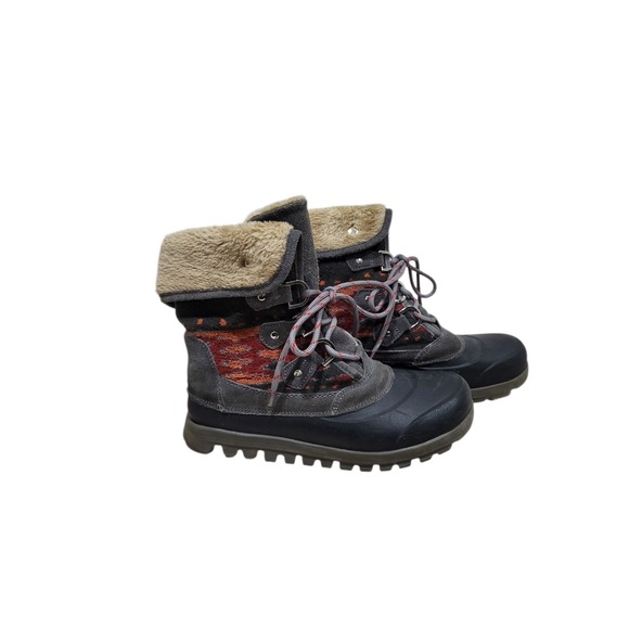 Baretraps Yeagar Boots Womens 7 Faux Fur Lined Aztec Print Ankle Winter Snow - Picture 1 of 10